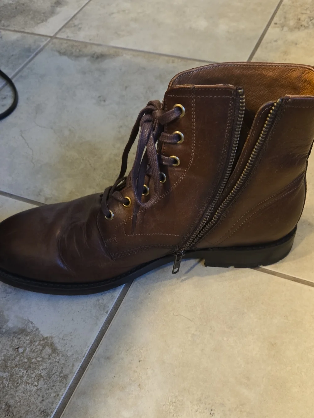 Frye Brown Leather Chukka Lace-Up Boots